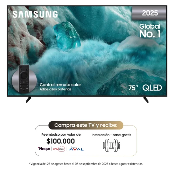 Televisor Samsung | 75 pulgadas | 4K UHD | QLED | QN75Q7FAAKXZL